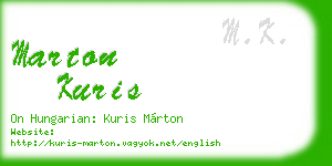 marton kuris business card