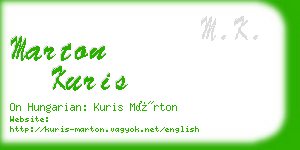 marton kuris business card